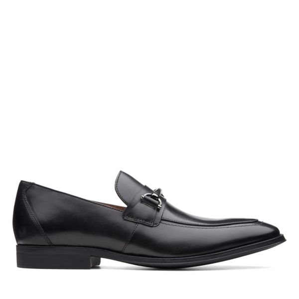 Clarks Mens Gilman Bit Loafers Black | CA-268314